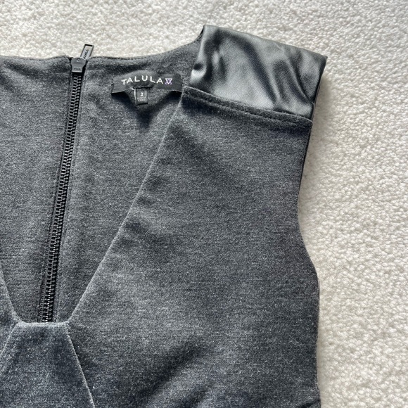 ARITZIA grey Talula Shift with leather inserts at shoulder and waist. Size 2 - Picture 5 of 6